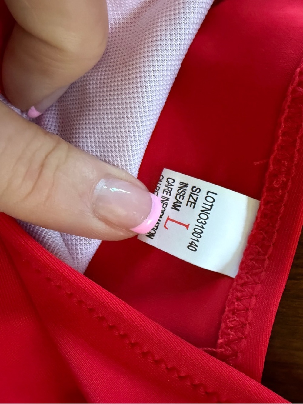 Red Triangle String Bikini Set NWOT Large - Picture 7 of 10